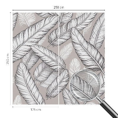 Mural de pared con estampado hermoso con un dibujo de plumas sutiles