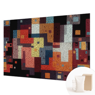 Fotomural decorativo para cabecero de cama con formas coloridas