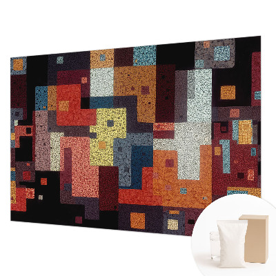 Fotomural decorativo para cabecero de cama con formas coloridas