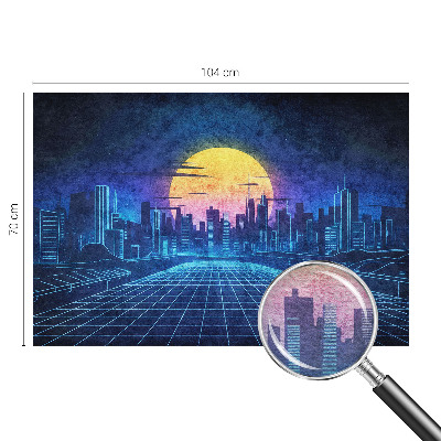 Mural de pared con estampado hermoso con un paisaje futurista