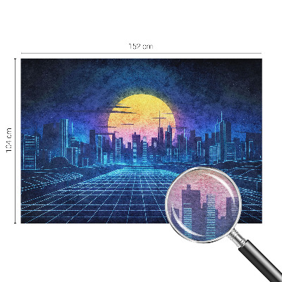 Mural de pared con estampado hermoso con un paisaje futurista