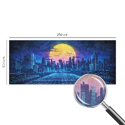 Mural de pared con estampado hermoso con un paisaje futurista
