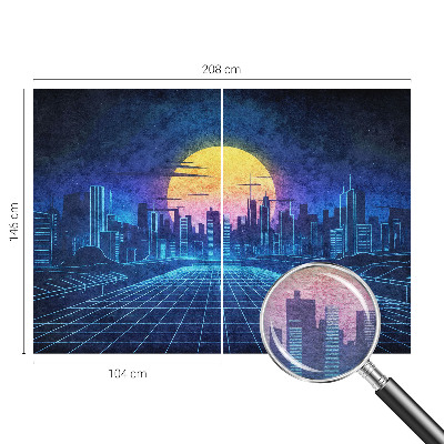 Mural de pared con estampado hermoso con un paisaje futurista