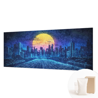 Mural de pared con estampado hermoso con un paisaje futurista