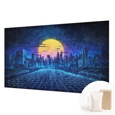 Mural de pared con estampado hermoso con un paisaje futurista