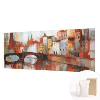 Papel mural con patrón decorativo con un motivo de paisaje urbano