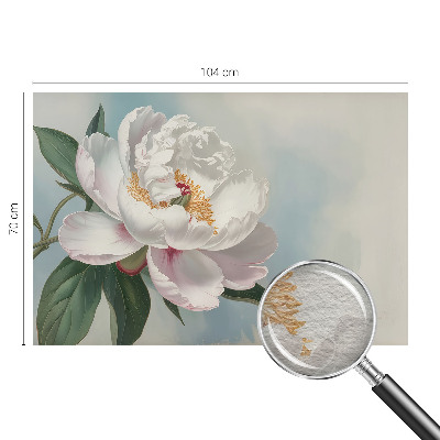 Fotomural decorativo para cabecero de cama con diseño de peonía