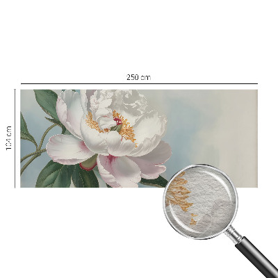 Fotomural decorativo para cabecero de cama con diseño de peonía