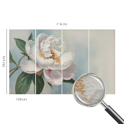 Fotomural decorativo para cabecero de cama con diseño de peonía