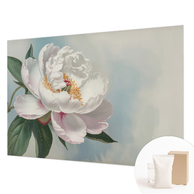 Fotomural decorativo para cabecero de cama con diseño de peonía