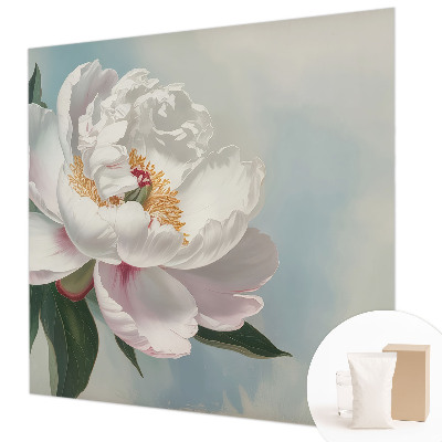Fotomural decorativo para cabecero de cama con diseño de peonía