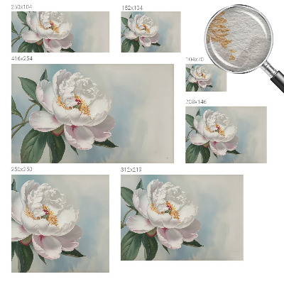 Fotomural decorativo para cabecero de cama con diseño de peonía