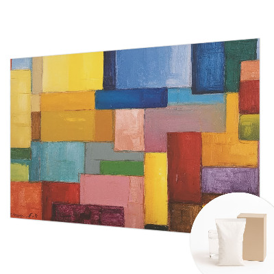 Mural de pared con estampado hermoso con rectángulos de colores