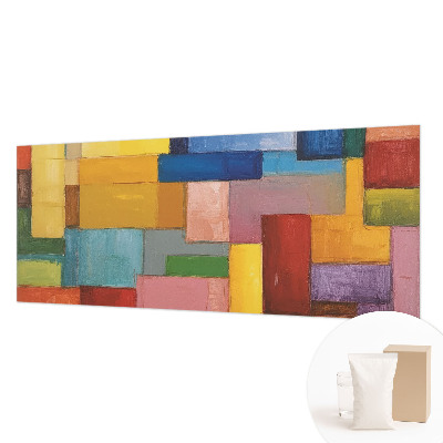 Mural de pared con estampado hermoso con rectángulos de colores