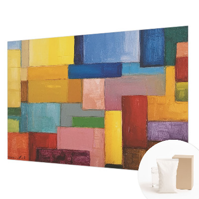 Mural de pared con estampado hermoso con rectángulos de colores