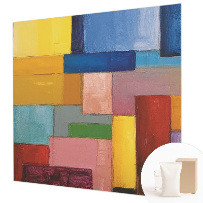 Mural de pared con estampado hermoso con rectángulos de colores