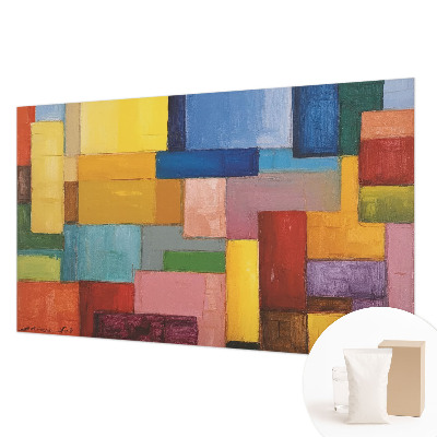 Mural de pared con estampado hermoso con rectángulos de colores