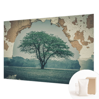 Fotomural decorativo para cabecero de cama con un diseño de un árbol solitario