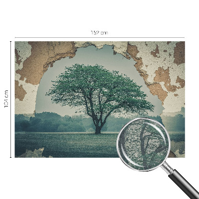 Fotomural decorativo para cabecero de cama con un diseño de un árbol solitario
