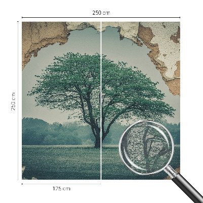 Fotomural decorativo para cabecero de cama con un diseño de un árbol solitario