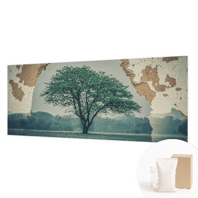 Fotomural decorativo para cabecero de cama con un diseño de un árbol solitario