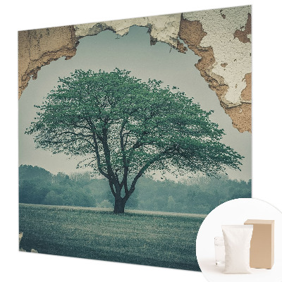 Fotomural decorativo para cabecero de cama con un diseño de un árbol solitario