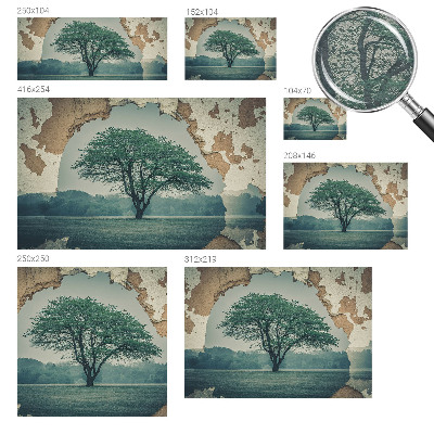 Fotomural decorativo para cabecero de cama con un diseño de un árbol solitario