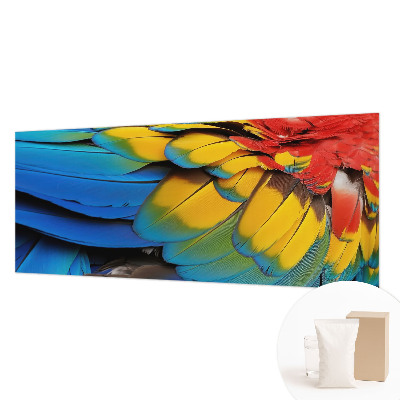 Mural de pared con estampado hermoso con motivo de plumas en tonos arcoíris