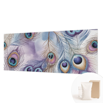 Papel mural con patrón decorativo con estampado de plumas de pavo real