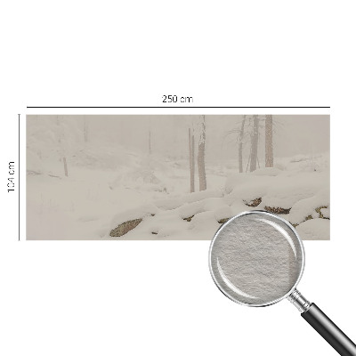 Papel mural texturado decorativo con motivo de bosque nevado