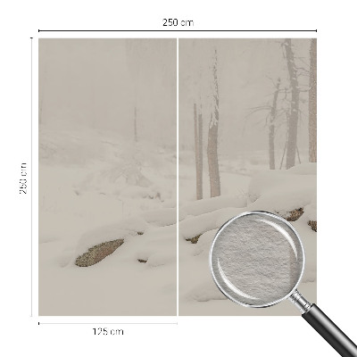 Papel mural texturado decorativo con motivo de bosque nevado