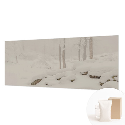 Papel mural texturado decorativo con motivo de bosque nevado