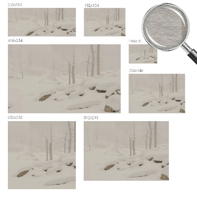 Papel mural texturado decorativo con motivo de bosque nevado