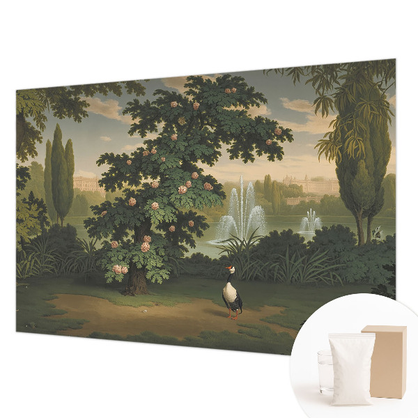 Fotomural decorativo para cabecero de cama con diseño de jardín natural