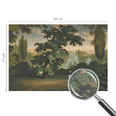 Fotomural decorativo para cabecero de cama con diseño de jardín natural