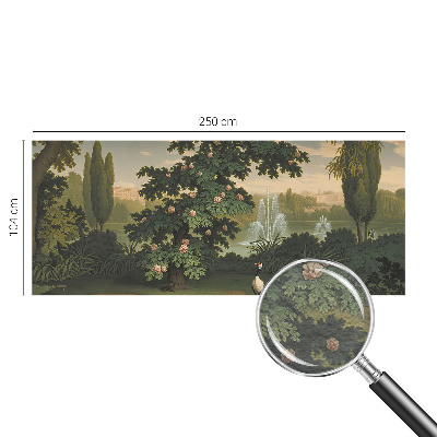 Fotomural decorativo para cabecero de cama con diseño de jardín natural