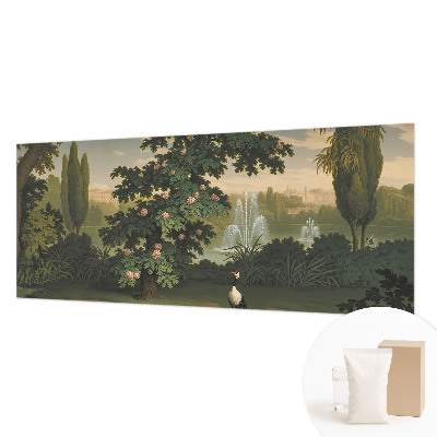 Fotomural decorativo para cabecero de cama con diseño de jardín natural