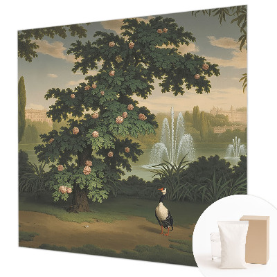 Fotomural decorativo para cabecero de cama con diseño de jardín natural