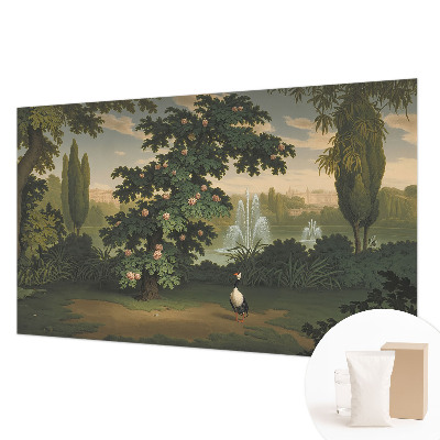 Fotomural decorativo para cabecero de cama con diseño de jardín natural