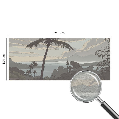 Papel mural con patrón decorativo con un motivo de paisaje exótico