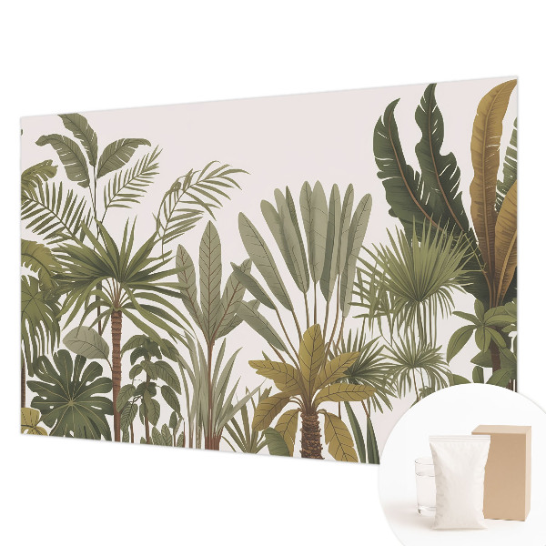 Mural decorativo con diseño de hojas exóticas