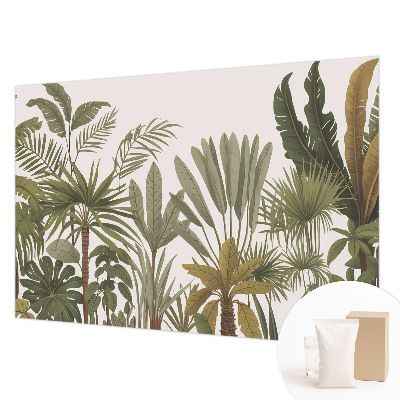 Mural decorativo con diseño de hojas exóticas