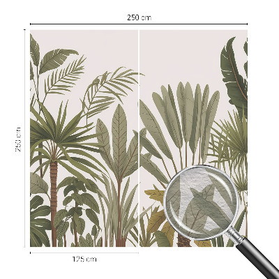 Mural decorativo con diseño de hojas exóticas