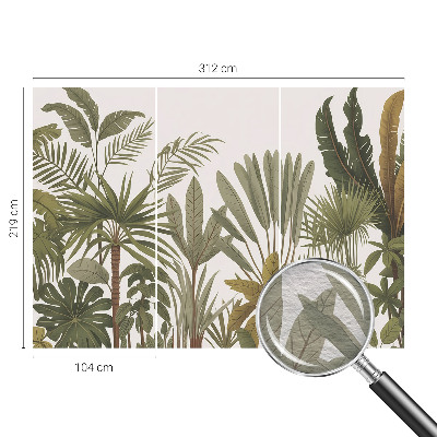 Mural decorativo con diseño de hojas exóticas