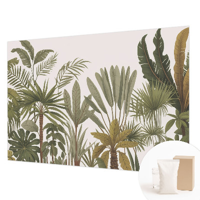 Mural decorativo con diseño de hojas exóticas