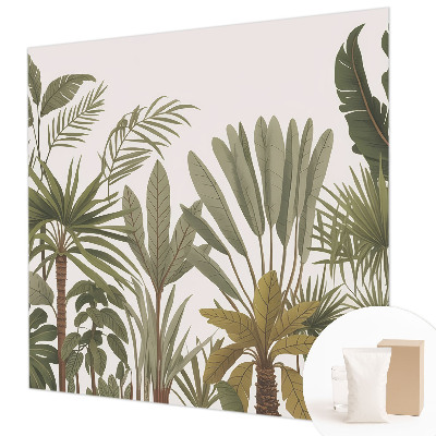 Mural decorativo con diseño de hojas exóticas