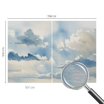 Papel mural con patrón decorativo con diseño de nubes celestiales