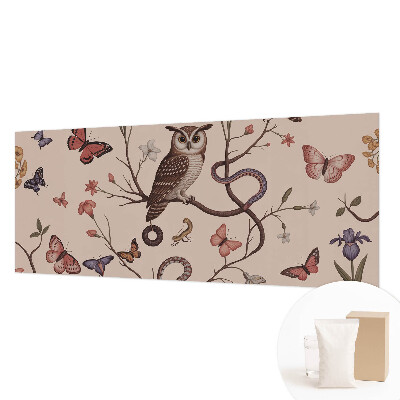 Papel mural texturado decorativo con motivo de búho con detalles naturales
