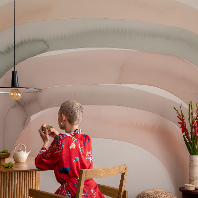 Mural de pared con estampado hermoso con motivos de arcos y arcoíris