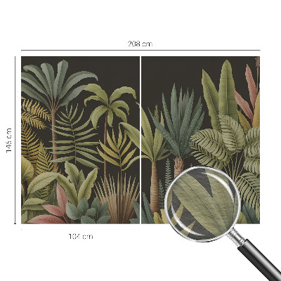 Mural decorativo con diseño de selva tropical